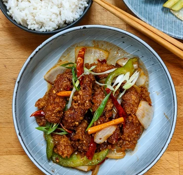 Crispy Szechuan beef from Lucky Koi Express, Winnipeg